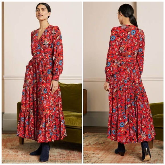 Boden Dresses & Skirts - Boden V Neck Tiered Midi Dress